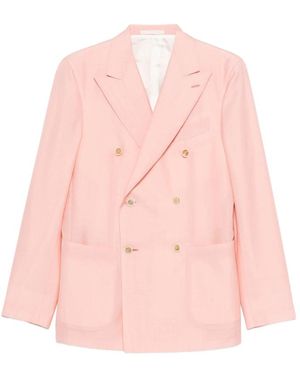 Caruso Aida Double-Breasted Pocket Blazer - Pink