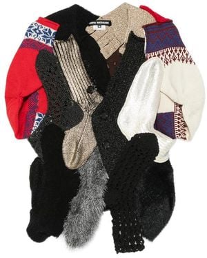 Junya Watanabe Mixed-Material Patchwork Cardigan - Black