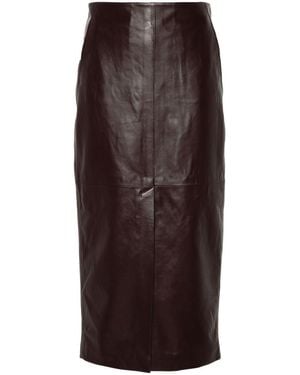 IRO Nadia Leather Pencil Skirt - Brown