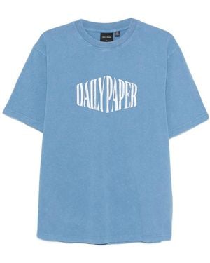 Daily Paper Logo-Print T-Shirt - Blue