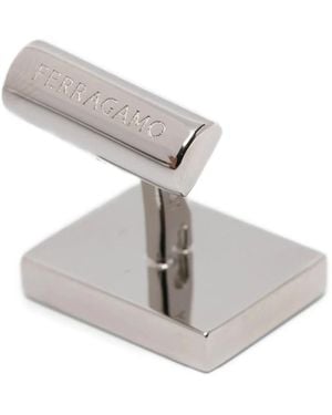 Ferragamo Patterned Square Cufflinks - White