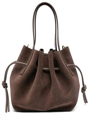 Yuzefi Mini Scallop Suede Tote Bag - Brown