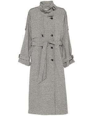 Gestuz Houndstooth Belted Coat - Grey