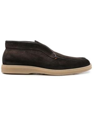 Santoni Suede Slip-On Shoes Sneaker - Black