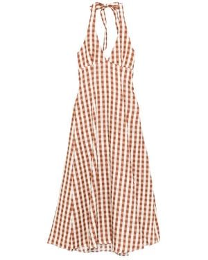 Faithfull the Brand Gingham Print Halterneck Dress - Multicolour