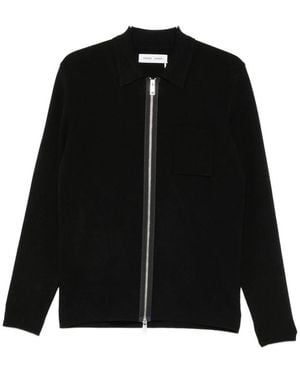Samsøe & Samsøe Zip-Up Chest-Pocket Cardigan - Black