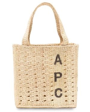 A.P.C. A. P.C. June Logo-Embroidered Woven Tote Bag - Metallic