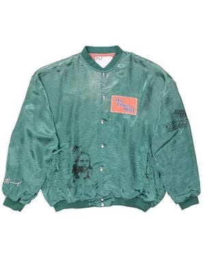 Paly Hollywood Jim's Room Satin Jacket - Green