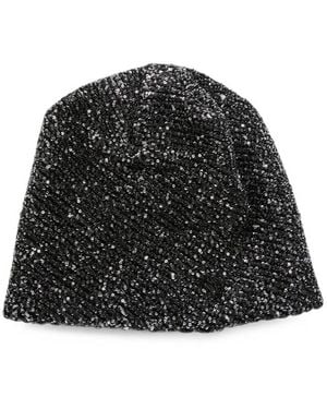 Maison Michel Sequin Embellished Beanie Cap - Black