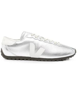Veja Cateyes Metallic-Leather Sneakers - White