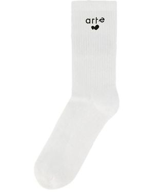 Arte' Heart Logo Socks - White
