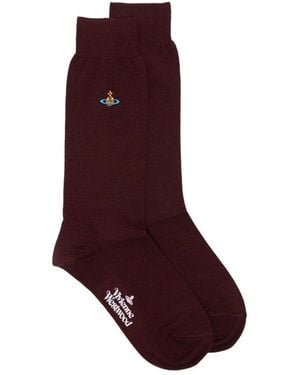 Vivienne Westwood Orb-Embroidered Socks - Purple