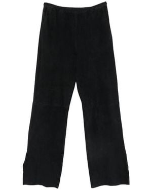 forte_forte Suede Wide-Leg Trousers - Black