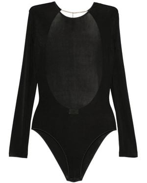 Saint Laurent Cassandre Backless Bodysuit - Black