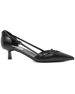 Prada Bow-Detail Pointed-Toe Pumps - Black