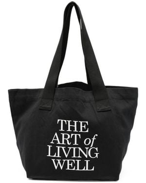 Sporty & Rich Print Tote Bag - Black