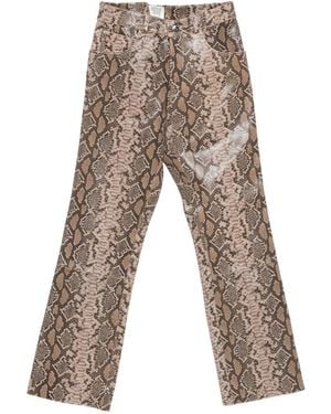 MIDNIGHT RODEO "1968" Snakeskin Print Trousers - Brown