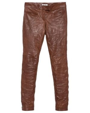 Miu Miu Leather Trousers - Brown
