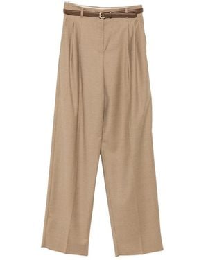 Max Mara Pleated Wide-Leg Pants - Natural
