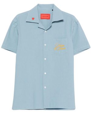 Vision Of Super Logo-Embroidered Shirt - Blue