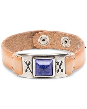 Eraldo Lapis-Lazuli-Embellished Leather Bracelet - Pink