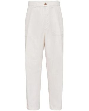 Brunello Cucinelli Straight Trousers - White