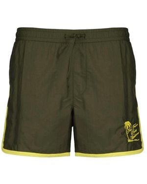 Drole de Monsieur Logo-Print Drawstring Shorts - Green