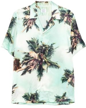 CAMICERIA MAZZARELLI Palm-Print Shirt - Green