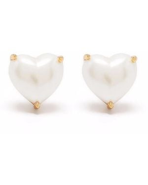 Kate Spade My Love Heart Earrings - White