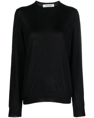 Fileria Long-Sleeve Wool-Blend Jumper - Black
