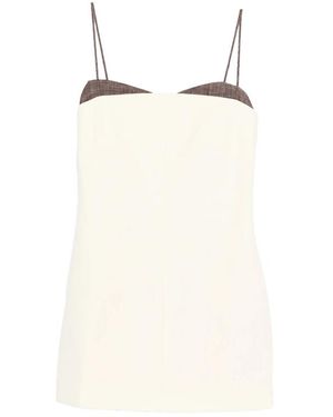 Entire studios Adjustable-Strap Panel Mini Dress - Natural