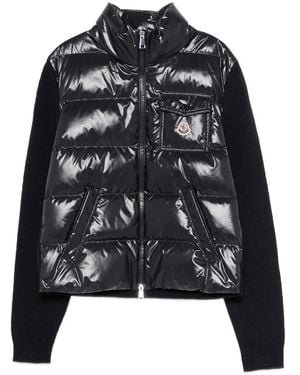 Moncler Padded Knitted-Panels Jacket - Black