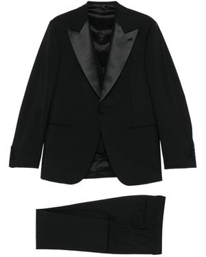 Caruso Shawl-Lapel Single-Breasted Suit (Set Of Three) - Black