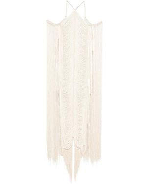 Bless Fringed Maxi Dress - White