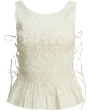 Ganni Neutrals Tops - White