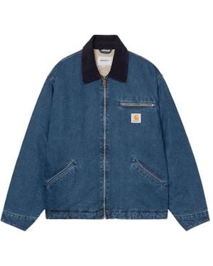 Carhartt Og Detroit Corduroy-Collar Denim Jacket - Blue