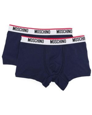 Moschino Logo-Waistband Boxer Pack (Pack Of Two) - Blue
