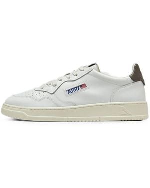 Autry Perforated-Detail Panelled Trainers - White