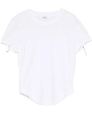 Covert Tie-Detail Curved-Hem T-Shirt - White