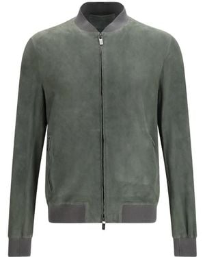 SANTORO Zip-Up Bomber Jacket - Gray