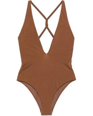 Versace Safety Pin Swimsuit - Brown