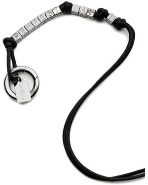 Maison Margiela Beaded Leather Keyring - Black