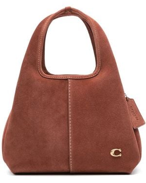 COACH Lana Logo-Detail Suede Tote Bag - Brown