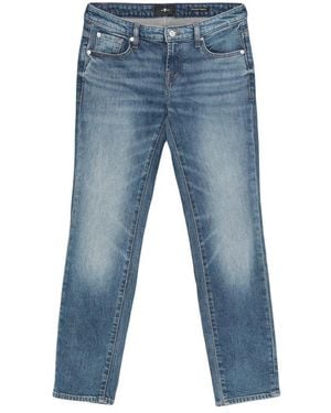 7 For All Mankind Faded Five-Pocket Jeans - Blue