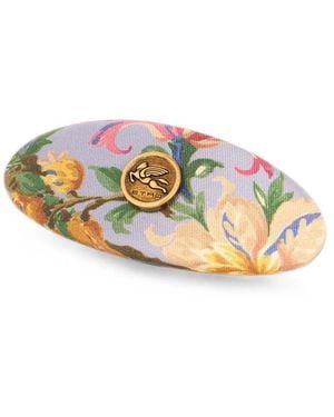 Etro Silk Hair Clip With Floral Motif - Multicolor