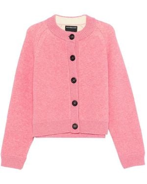 B.B. Wallace B. B. Wallace Crew-Neck Button-Up Cardigan - Pink