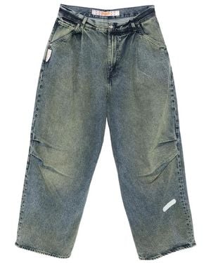PDF Front-Pleat Jeans - Blue