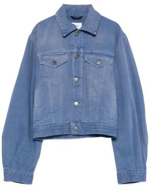 Haikure Button Denim Jacket - Blue
