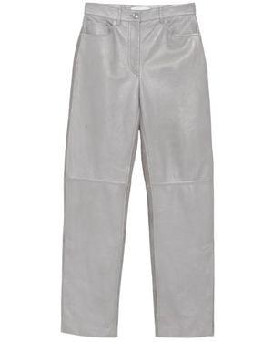 Sportmax Paneled Leather Pants - Gray