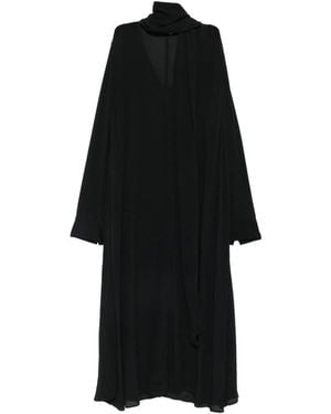 TOTEME Scarf-Detail V-Neck Maxi Dress - Black